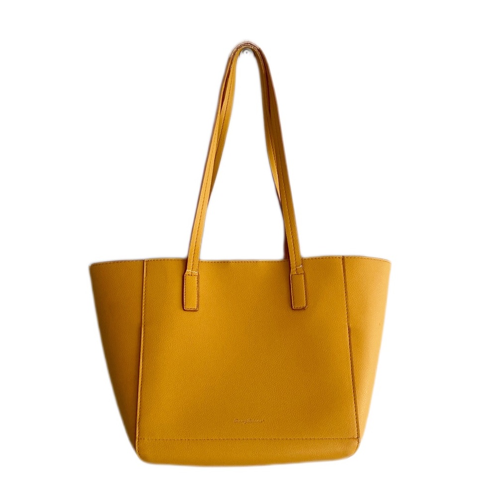Tommy Bahama Mustard Yellow Faux Leather Tote Purse
